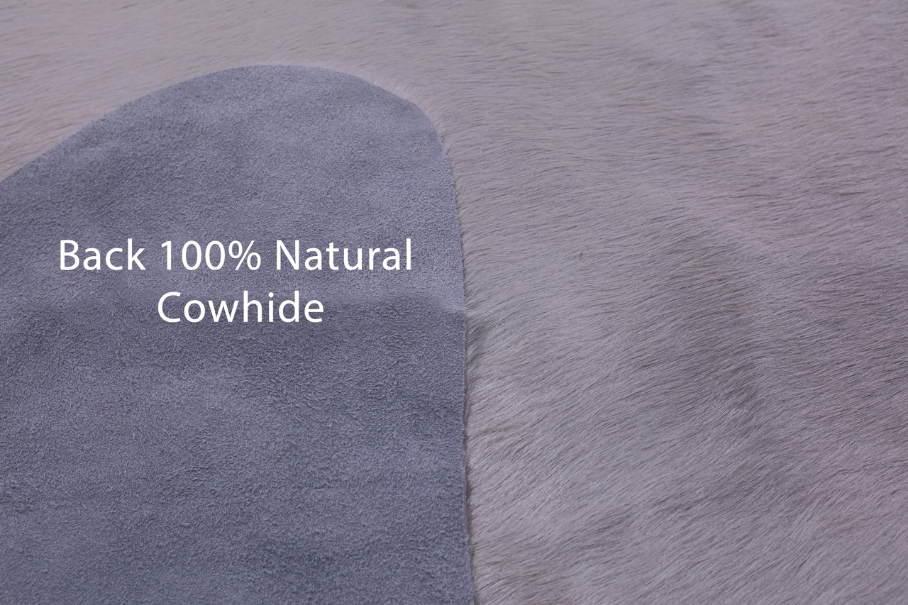 White Natural Cowhide Rug - X-Large 7' 2"H x 7' 0"W