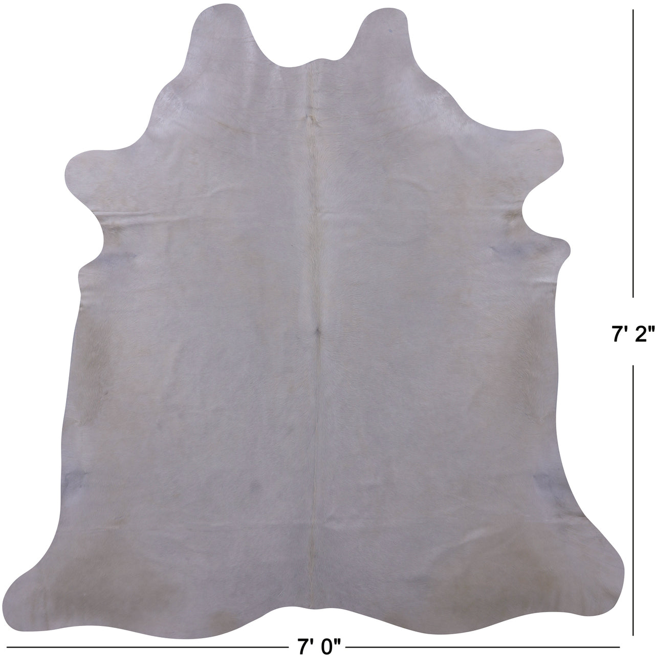 White Natural Cowhide Rug - X-Large 7' 2"H x 7' 0"W