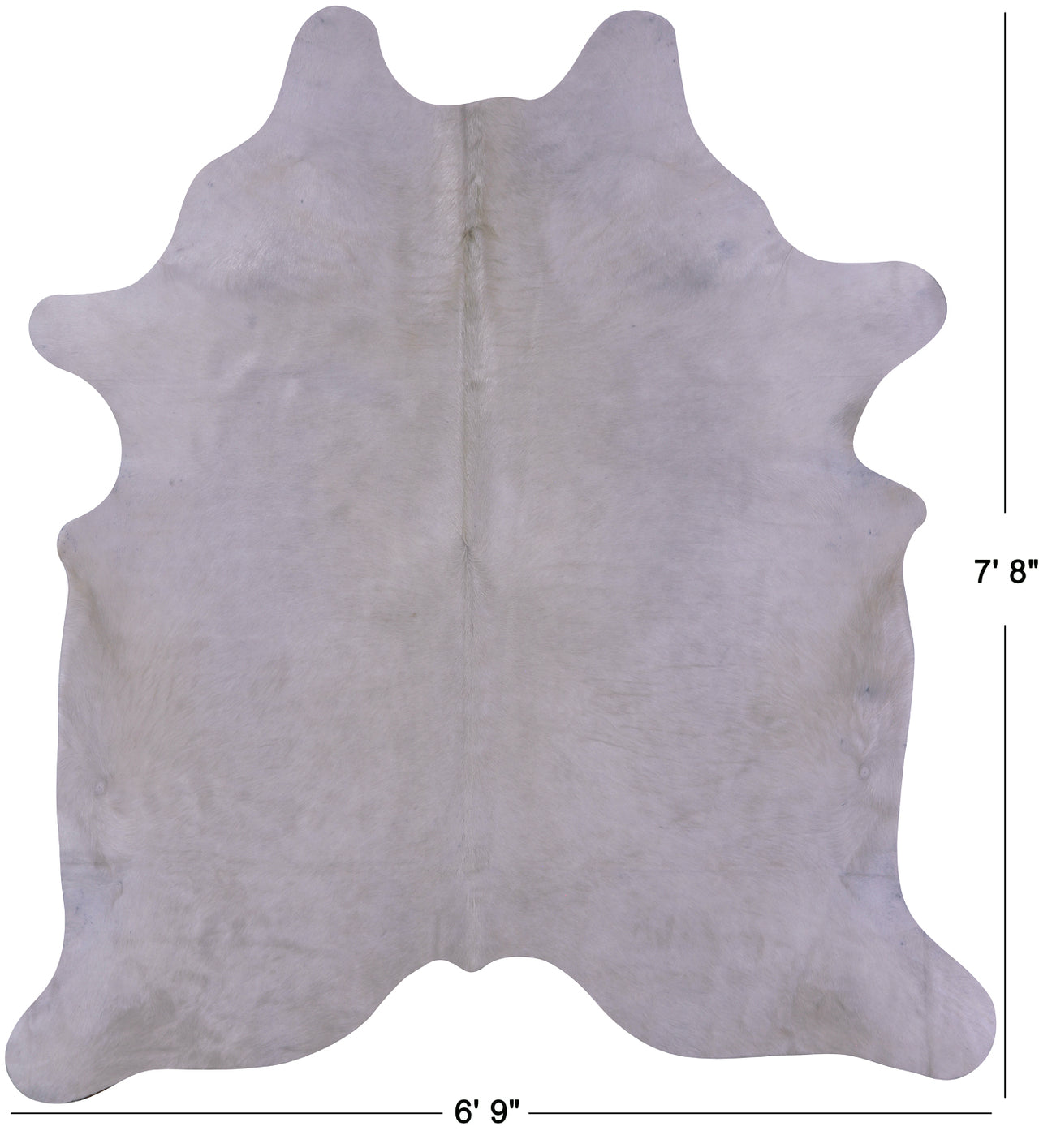 White Natural Cowhide Rug - XX-Large 7' 8"H x 6' 9"W