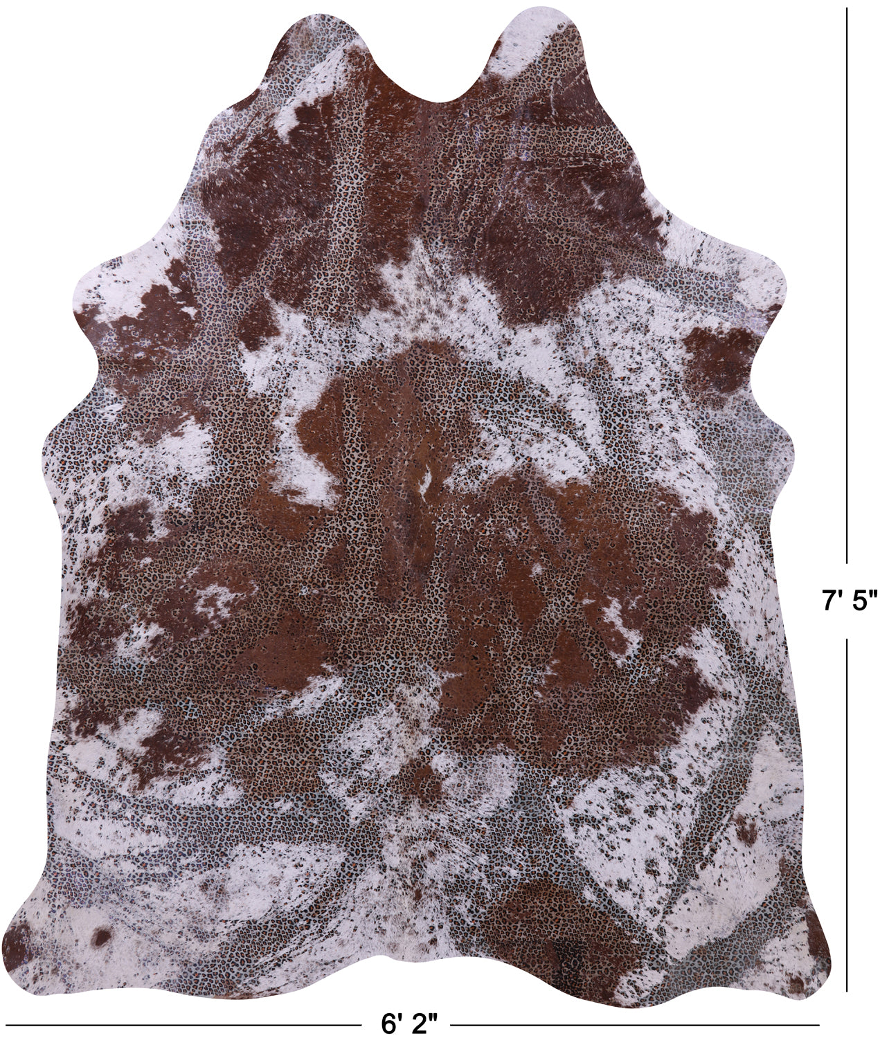 Leopard Animal Print Natural Cowhide Rug - X-Large 7'5"H x 6'2"W