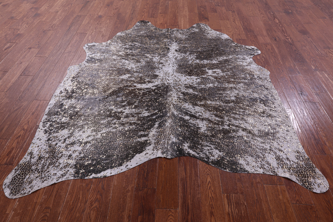 Leopard Animal Print Natural Cowhide Rug - X-Large 7'0"H x 6'5"W
