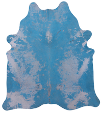 Thumbnail for Blue Dyed Natural Cowhide Rug - XX-Large 7'9