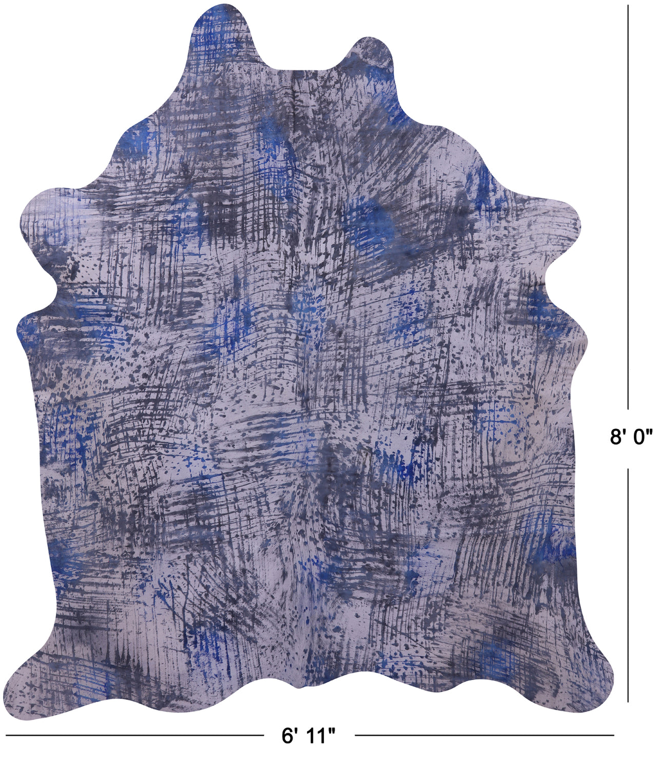 Printed Natural Cowhide Rug - XX-Large 8'0"H x 6'11"W