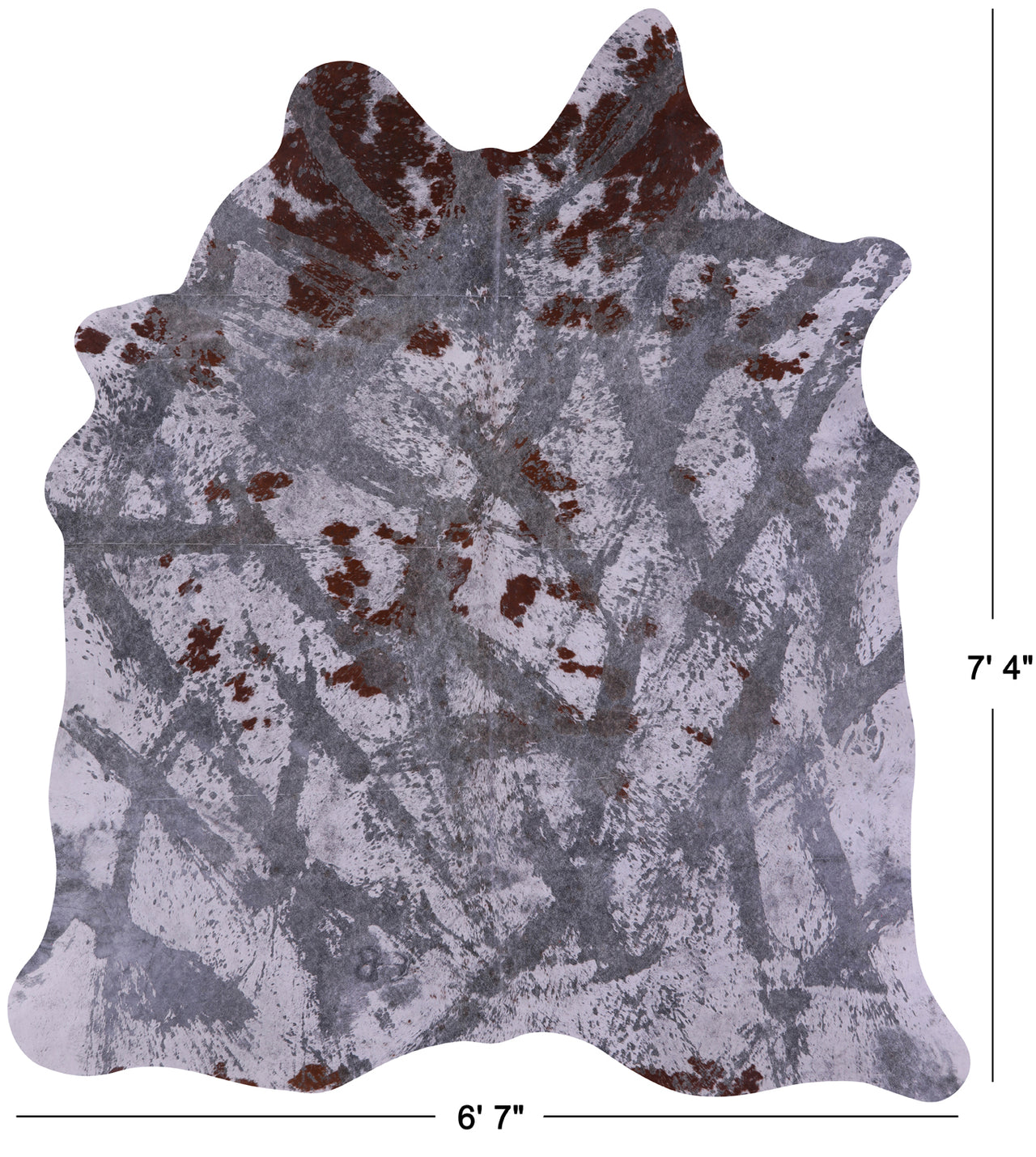 Printed Natural Cowhide Rug - X-Large 7'4"H x 6'7"W