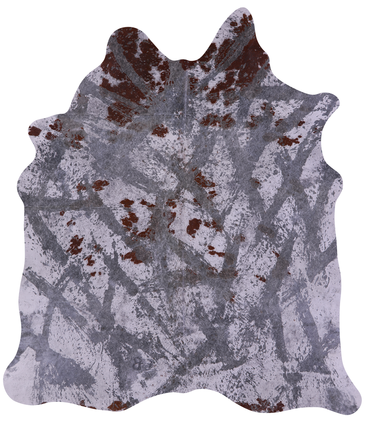 Printed Natural Cowhide Rug - X-Large 7'4"H x 6'7"W