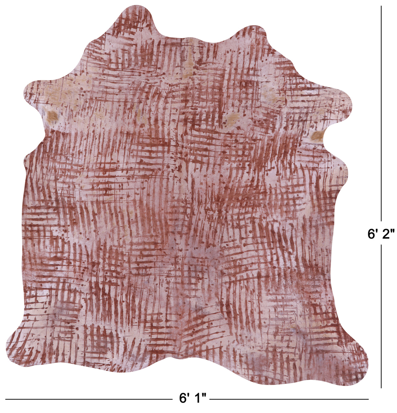 Printed Natural Cowhide Rug - Medium 6'2"H x 6'1"W