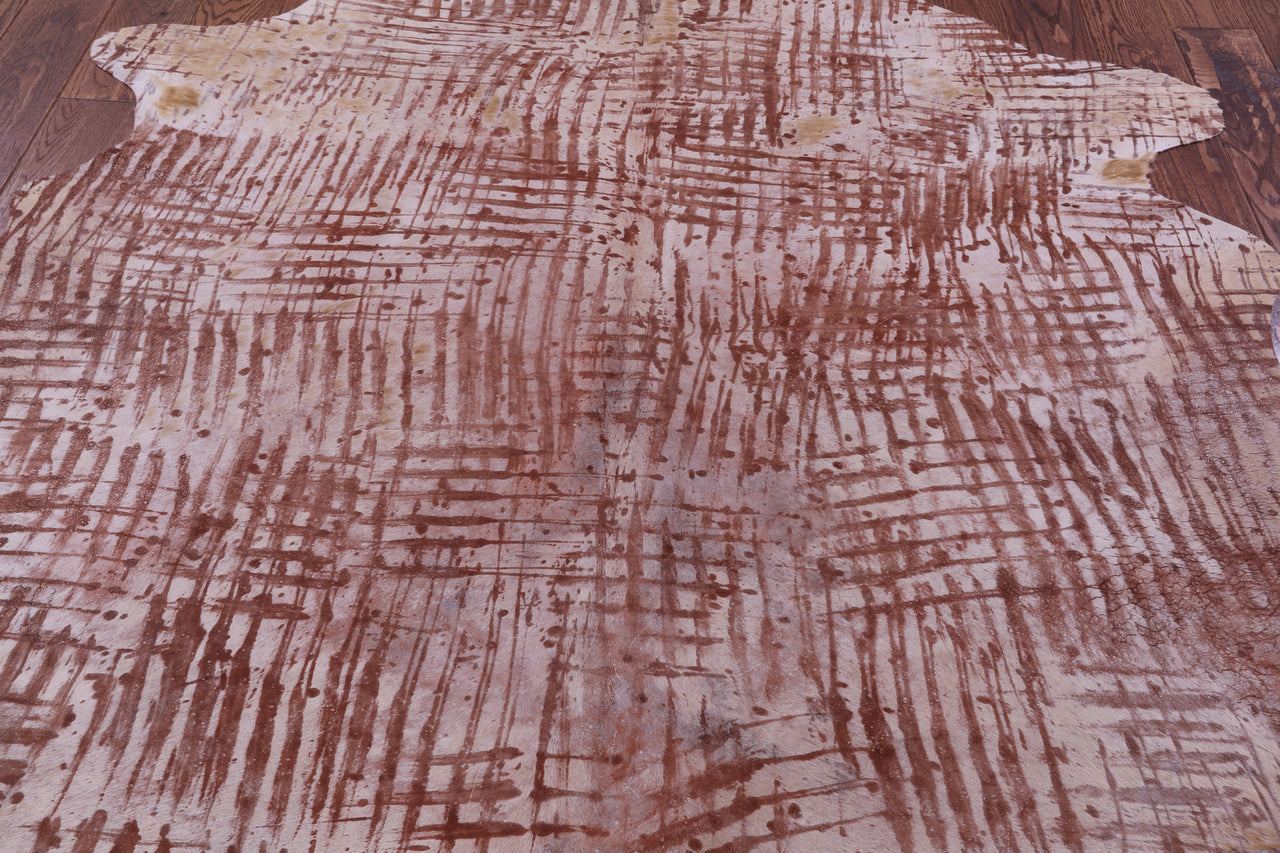 Printed Natural Cowhide Rug - Medium 6'2"H x 6'1"W
