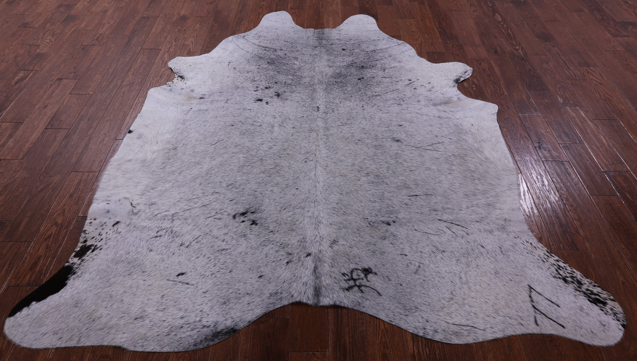 Black Salt & Pepper Natural Cowhide Rug - X-Large 7' 7"H x 6' 11"W
