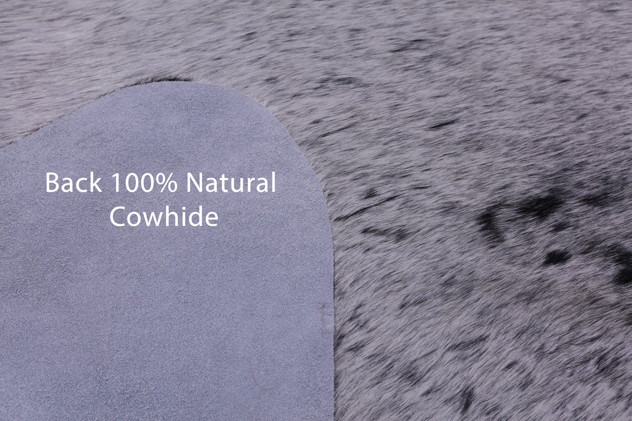 Black Salt & Pepper Natural Cowhide Rug - X-Large 7' 7"H x 6' 11"W