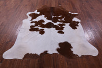Thumbnail for Brown & White Natural Cowhide Rug - X-Large 7' 0