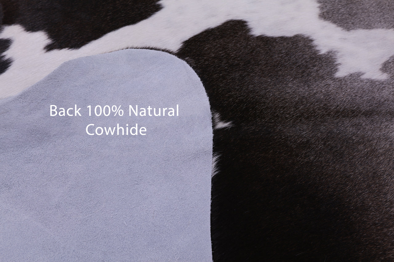 Brown & White Natural Cowhide Rug - X-Large 7' 7"H x 7' 1"W