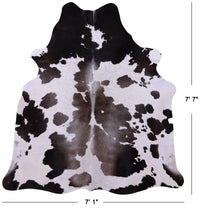 Thumbnail for Brown & White Natural Cowhide Rug - X-Large 7' 7