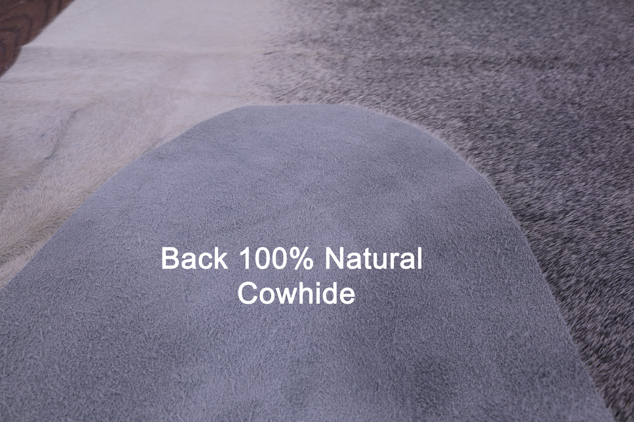 Grey & White Natural Cowhide Rug - XX-Large 7' 10"H x 7' 0"W