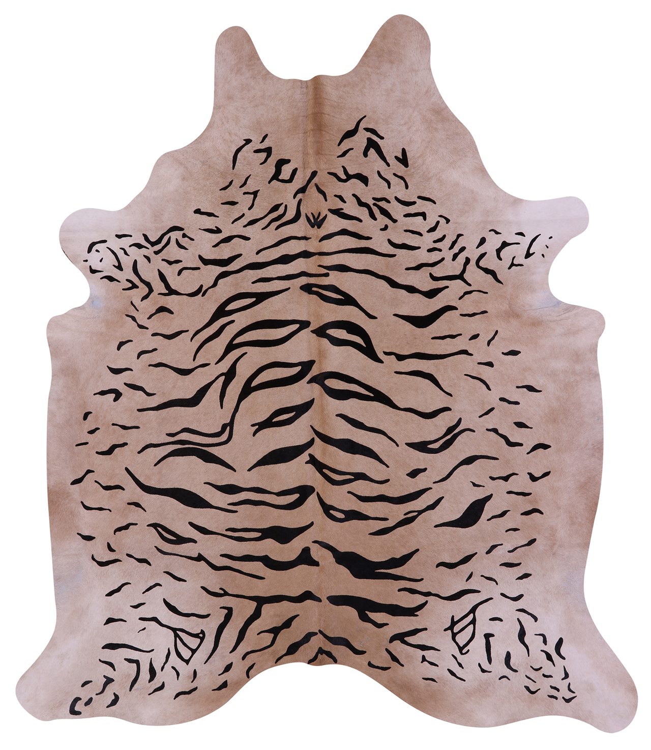 Tiger Animal Print Natural Cowhide Rug - XX-Large 7' 8"H x 6' 10"W