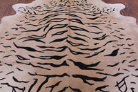 Thumbnail for Tiger Animal Print Natural Cowhide Rug - XX-Large 7' 8