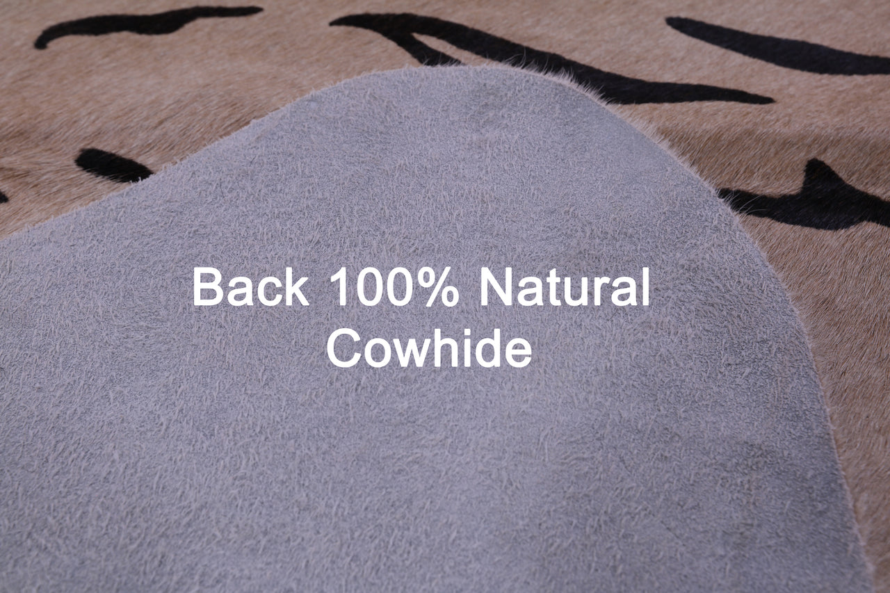 Tiger Animal Print Natural Cowhide Rug - XX-Large 7' 8"H x 6' 10"W