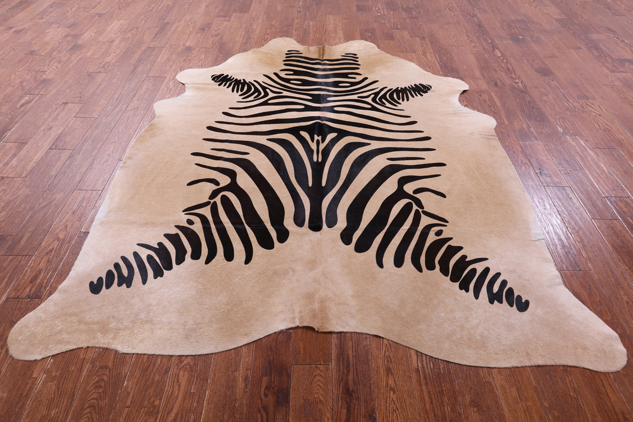 Zebra Animal Print Natural Cowhide Rug - XX-Large 8' 0"H x 6' 9"W