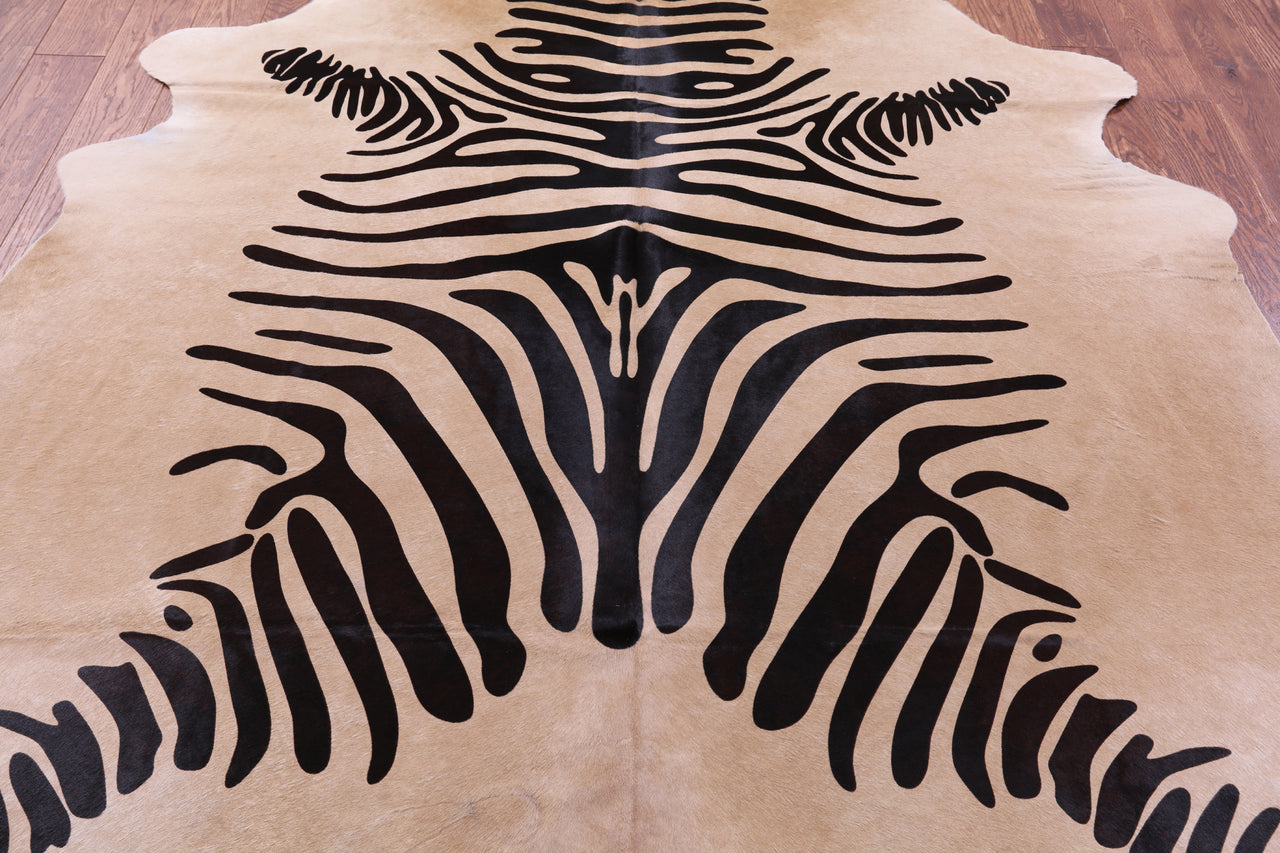 Zebra Animal Print Natural Cowhide Rug - XX-Large 8' 0"H x 6' 9"W