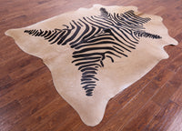Thumbnail for Zebra Animal Print Natural Cowhide Rug - XX-Large 8' 0