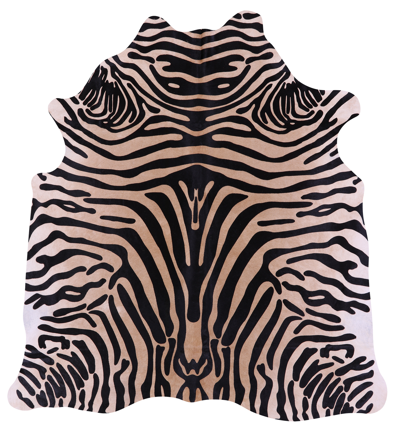 Zebra Animal Print Natural Cowhide Rug - Large 6' 9"H x 6' 5"W
