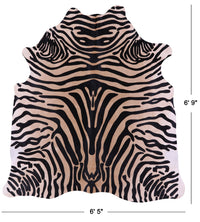 Thumbnail for Zebra Animal Print Natural Cowhide Rug - Large 6' 9