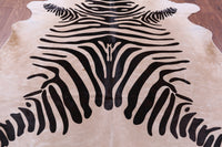 Thumbnail for Zebra Animal Print Natural Cowhide Rug - XX-Large 7' 9