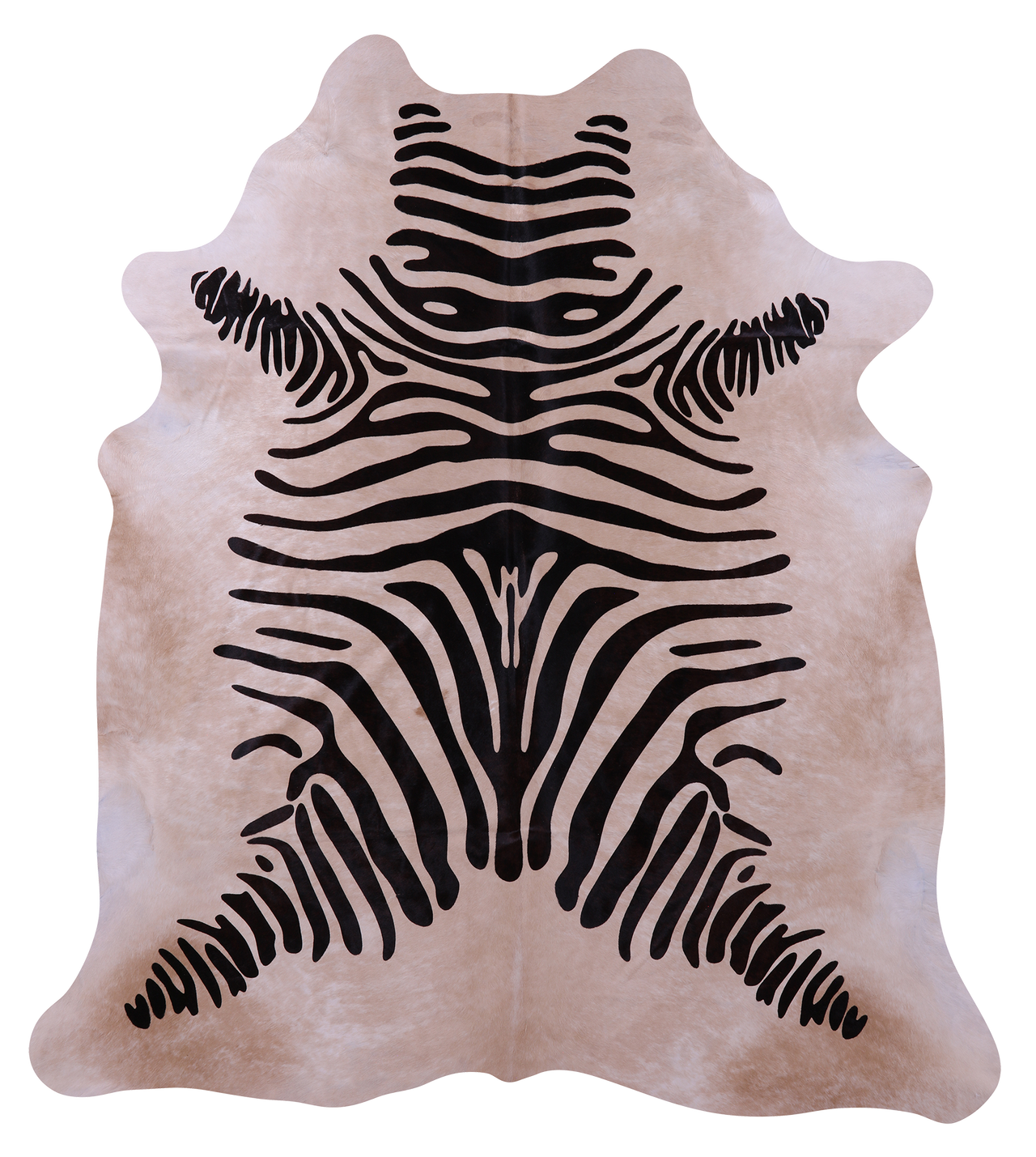 Zebra Animal Print Natural Cowhide Rug - XX-Large 7' 9"H x 6' 10"W