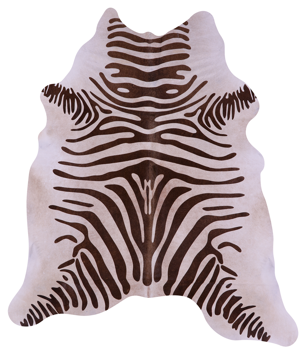 Zebra Animal Print Natural Cowhide Rug - X-Large 7' 0"H x 6' 2"W