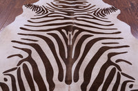 Thumbnail for Zebra Animal Print Natural Cowhide Rug - X-Large 7' 0