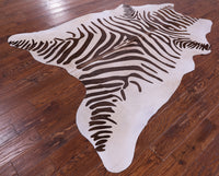 Thumbnail for Zebra Animal Print Natural Cowhide Rug - X-Large 7' 0