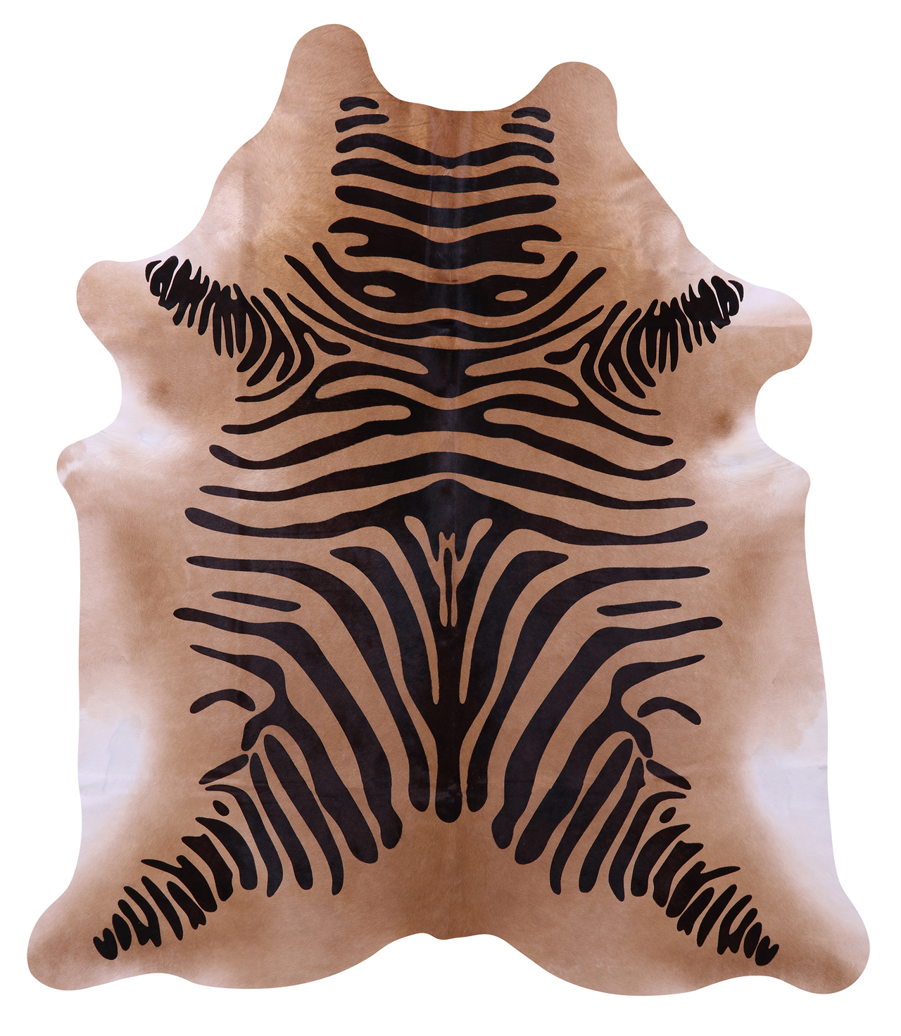 Zebra Animal Print Natural Cowhide Rug - X-Large 7' 6"H x 6' 6"W