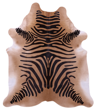 Thumbnail for Zebra Animal Print Natural Cowhide Rug - X-Large 7' 6