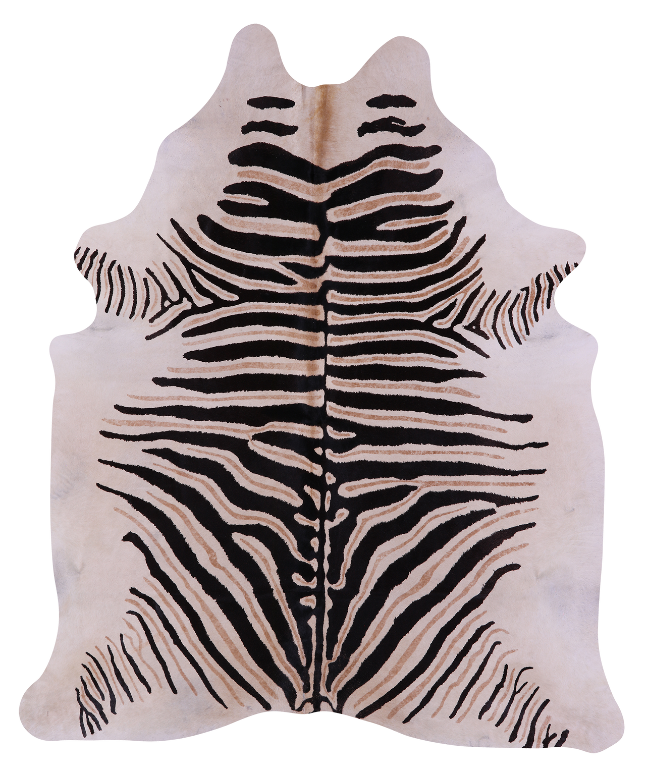 Zebra Animal Print Natural Cowhide Rug - XX-Large 8' 1"H x 6' 10"W