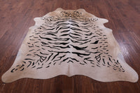 Thumbnail for Tiger Animal Print Natural Cowhide Rug - X-Large 7' 5