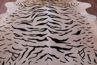 Thumbnail for Tiger Animal Print Natural Cowhide Rug - X-Large 7' 5