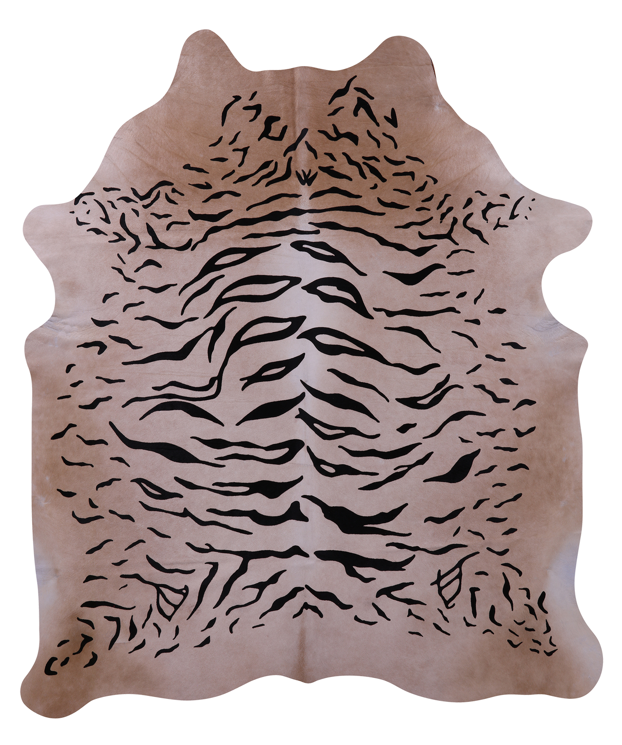 Tiger Animal Print Natural Cowhide Rug - X-Large 7' 5"H x 6' 5"W