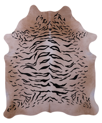 Thumbnail for Tiger Animal Print Natural Cowhide Rug - X-Large 7' 5