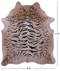 Thumbnail for Tiger Animal Print Natural Cowhide Rug - X-Large 7' 5