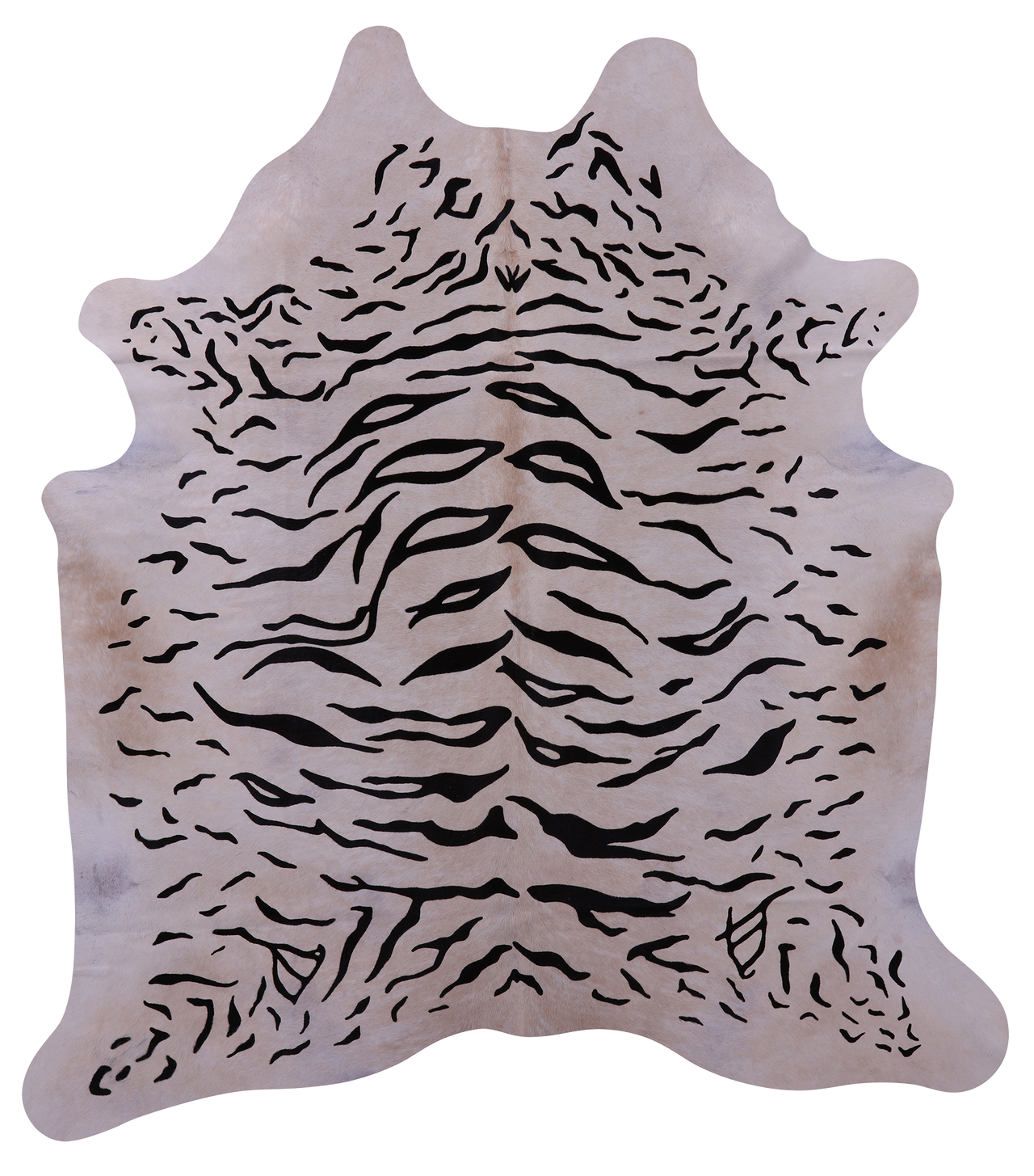 Tiger Animal Print Natural Cowhide Rug - X-Large 7' 3"H x 6' 7"W