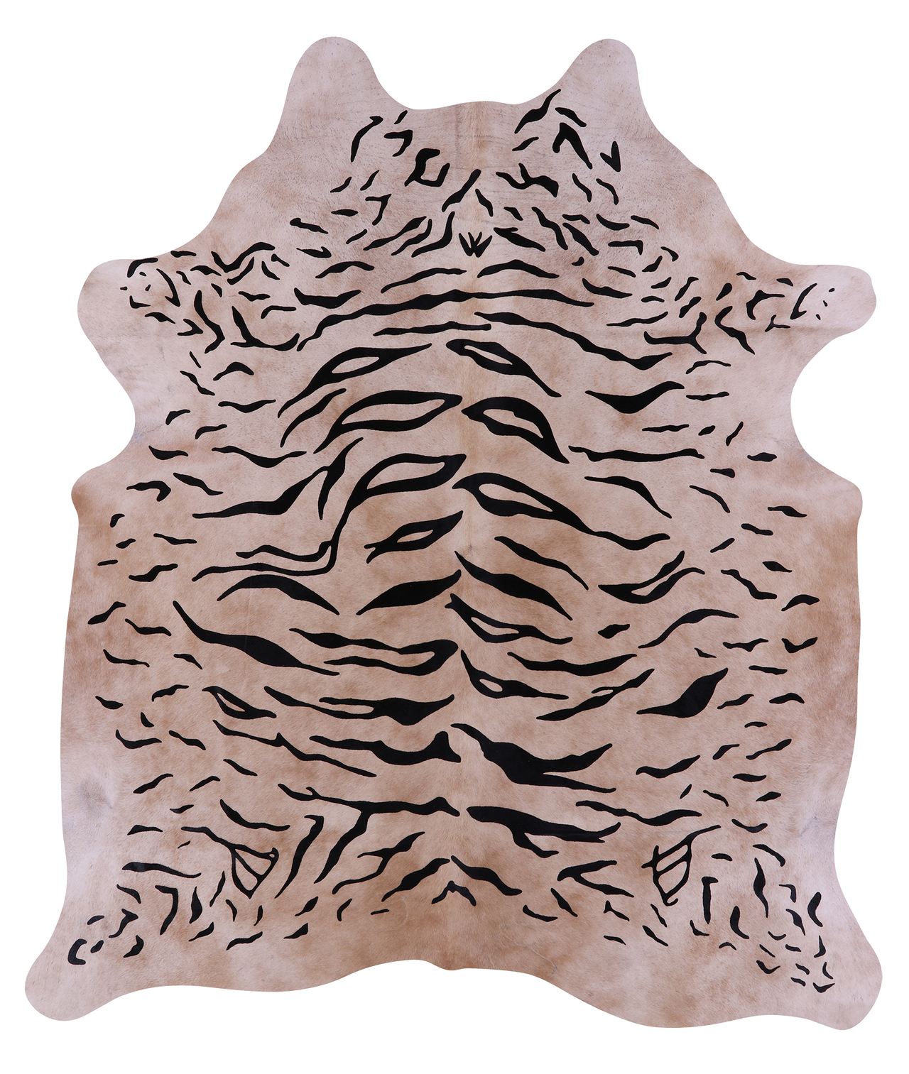 Tiger Animal Print Natural Cowhide Rug - X-Large 7' 2"H x 6' 4"W