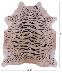 Thumbnail for Tiger Animal Print Natural Cowhide Rug - X-Large 7' 2