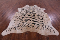 Thumbnail for Tiger Animal Print Natural Cowhide Rug - X-Large 7' 2