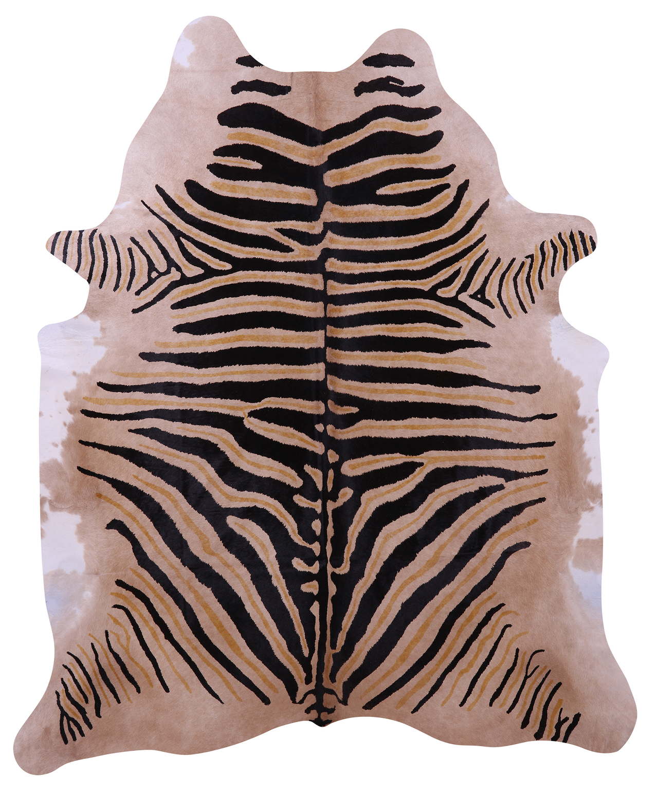 Zebra Animal Print Natural Cowhide Rug - XX-Large 7' 11"H x 6' 8"W