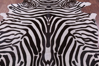Thumbnail for Zebra Animal Print Natural Cowhide Rug - X-Large 7' 5