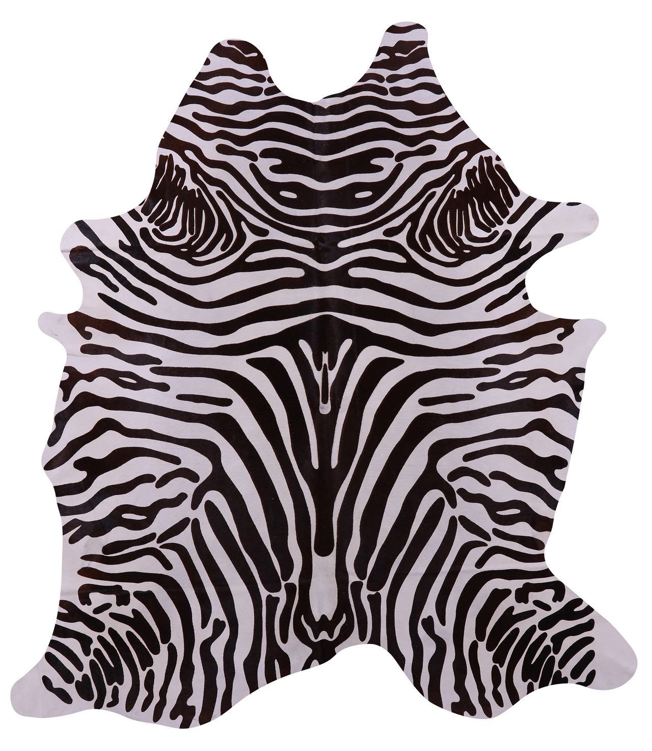 Zebra Animal Print Natural Cowhide Rug - X-Large 7' 5"H x 6' 9"W