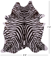 Thumbnail for Zebra Animal Print Natural Cowhide Rug - X-Large 7' 5
