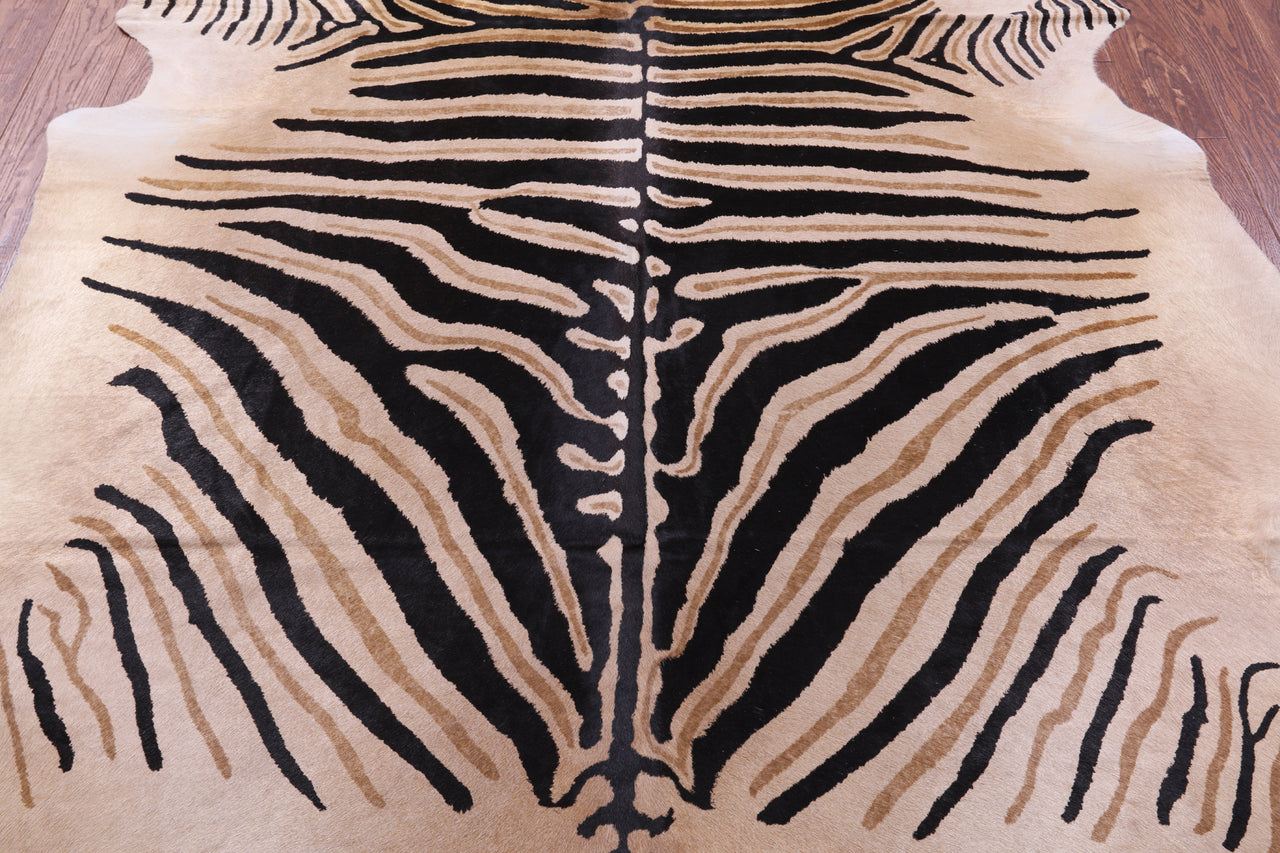 Zebra Animal Print Natural Cowhide Rug - XX-Large 7' 10"H x 6' 8"W