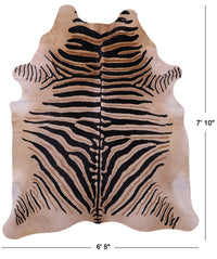 Thumbnail for Zebra Animal Print Natural Cowhide Rug - XX-Large 7' 10