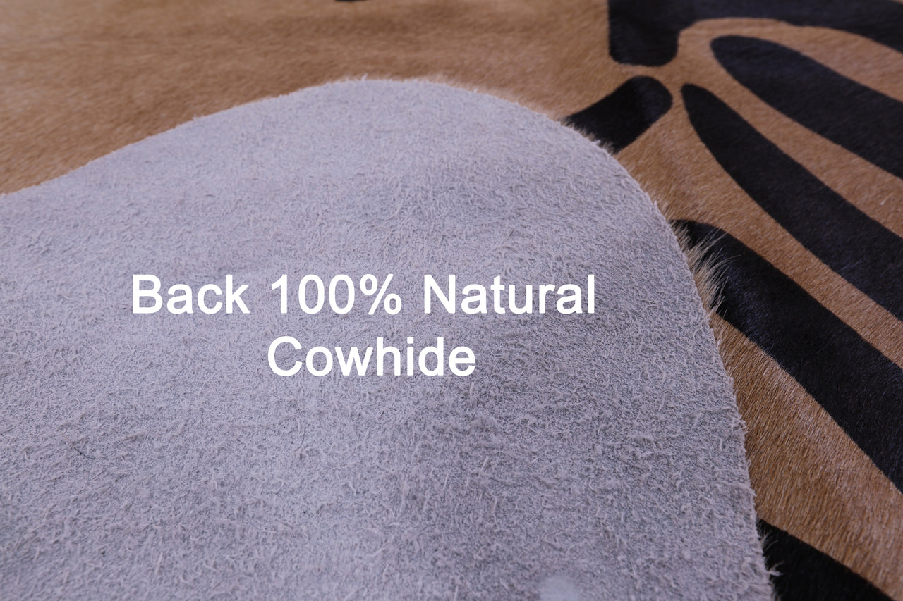 Zebra Animal Print Natural Cowhide Rug - XX-Large 7' 9"H x 6' 10"W