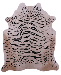 Thumbnail for Tiger Animal Print Natural Cowhide Rug - X-Large 7' 1